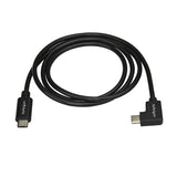 Right-Angle USB-C Cable 3ft - High-Speed M/M Connector for Charging & Data Transfer