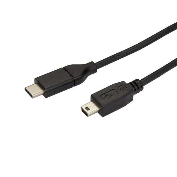 High-Speed USB-C to Mini-USB cable, 2m length for fast data transfer and charging of devices like smartphones and cameras.