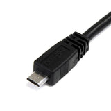 1 ft USB Y Cable for External Hard Drive - Dual USB A to Micro B Connector for Enhanced Power