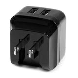 Dual-Port USB Wall Charger for International Travel - 17W 3.4A Universal Adapter - Black