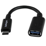 USB-C to USB-A adapter cable, 15cm long, for fast charging and data transfer between USB devices.