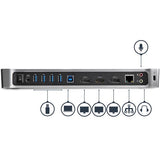 Triple-Monitor Laptop Docking Station - USB 3.0 Hub with 4K Support for Windows & Mac