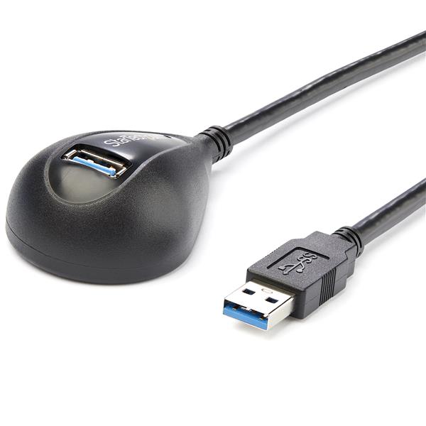 1.5m USB 3.0 Extension Cable - A to A Male/Female - Black Desktop Cable for PC/Mac