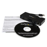 Compact Travel Docking Station for Laptops - USB 3.0, HDMI/VGA Output, Gigabit Ethernet