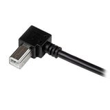 1m USB 2.0 A to Right Angle B Male Cable - Ideal for Printers, Scanners & Hard Drives