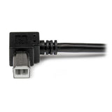 1m USB 2.0 A to Right Angle B Male Cable - Ideal for Printers, Scanners & Hard Drives