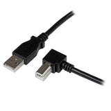 1m USB 2.0 A to Right Angle B Male Cable - Ideal for Printers, Scanners & Hard Drives