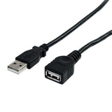 3m (10ft) USB 2.0 Extension Cable A to A Male/Female - Durable Black USB Extender for Printers, Scanners, and More