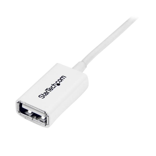 1m White USB 2.0 Extension Cable A to A - M/F