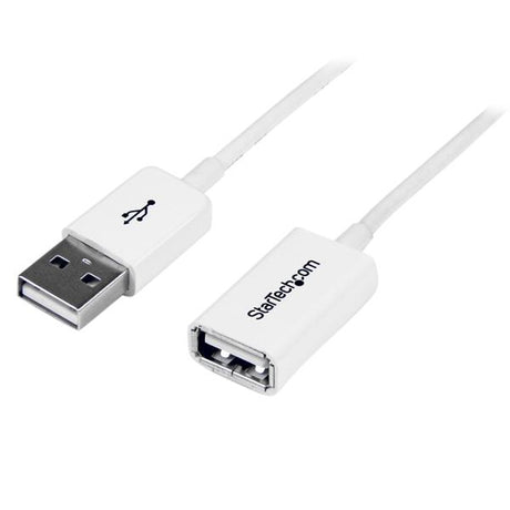 3m White USB 2.0 Extension Cable A to A for seamless data transfer and enhanced connectivity up to 3 meters.