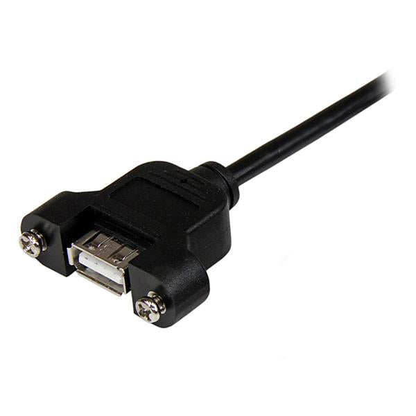 30cm (1 ft) Panel Mount USB Cable A to A - Male to Female for Easy USB Access