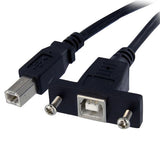 91cm (3 ft) Premium Panel Mount USB B to B Cable - Male to Female for DIY Projects