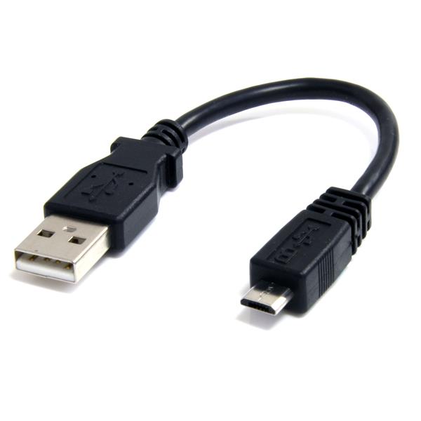 15cm Micro USB A to Micro B Cable - Fast Charging & Data Transfer for Mobile Devices