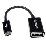 12cm Micro USB to USB OTG Adapter - Connect USB Devices to OTG Smartphones & Tablets