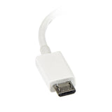 Premium 12cm White Micro USB to USB OTG Host Adapter - Connect USB Devices to Android