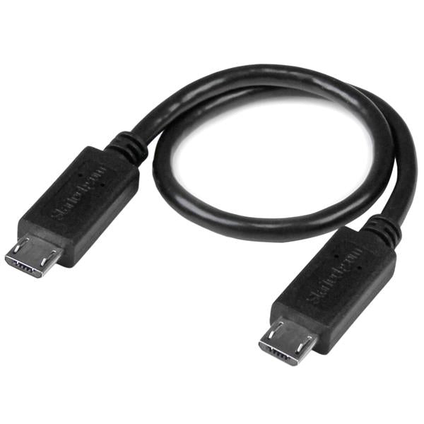 USB OTG Cable - 8in Micro USB to Micro USB Adapter for Smartphones & Tablets - High-Speed Data Transfer