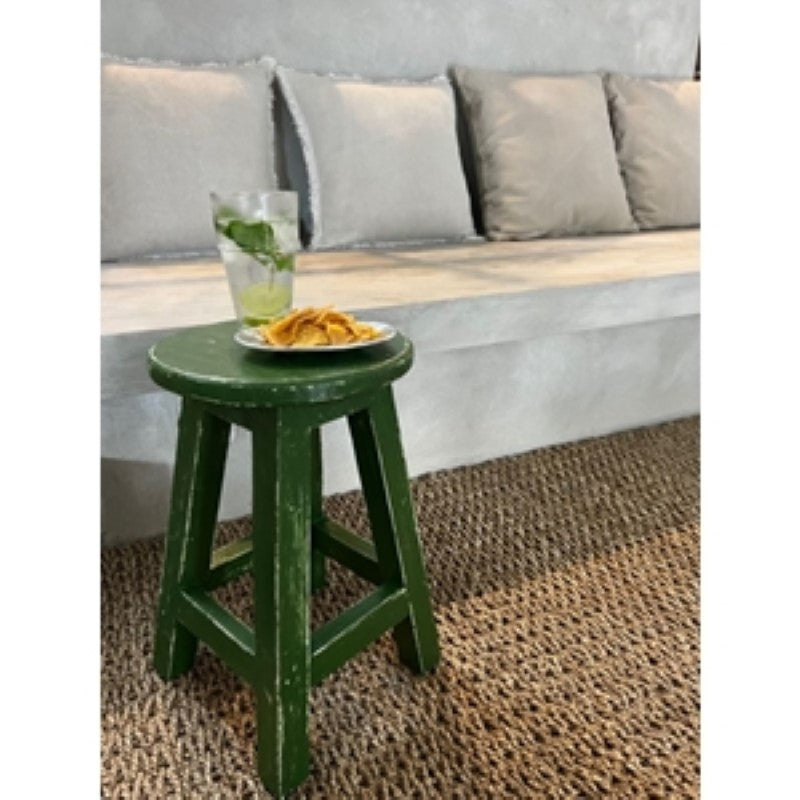 Round Stool - Florence Green (35 x 25 x 40cm)