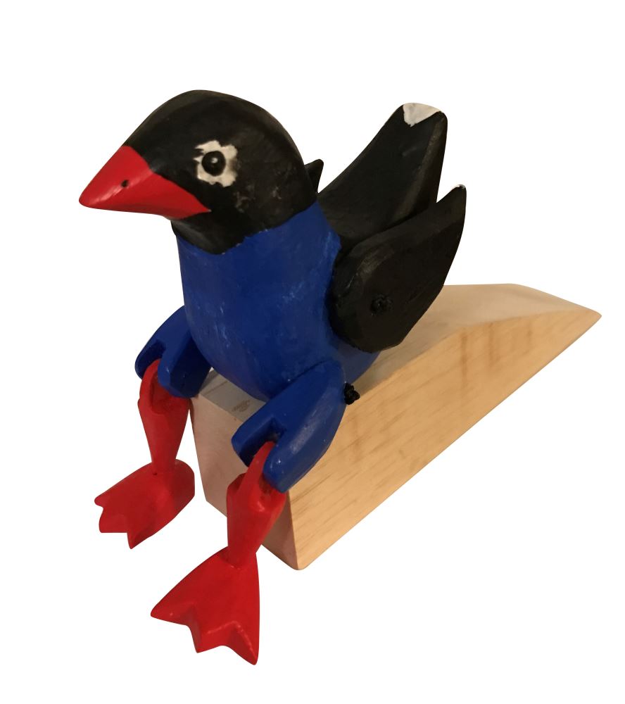 Door Wedge Pukeko Wood 19x13x7cm