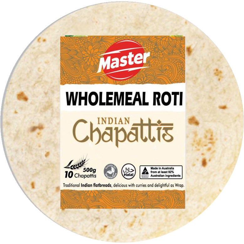 Master Wholemeal Roti 500g- 10pc - Carton of 12