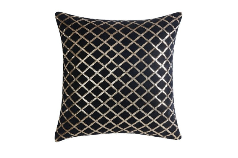 Square Cushion by Da Vinci - Vercelli Noir (45 x 45 cm)