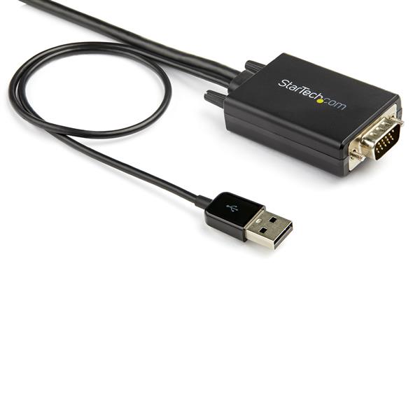 2m VGA to HDMI Converter Cable with Audio - 1080p Video Adapter for PC, TV, Projector