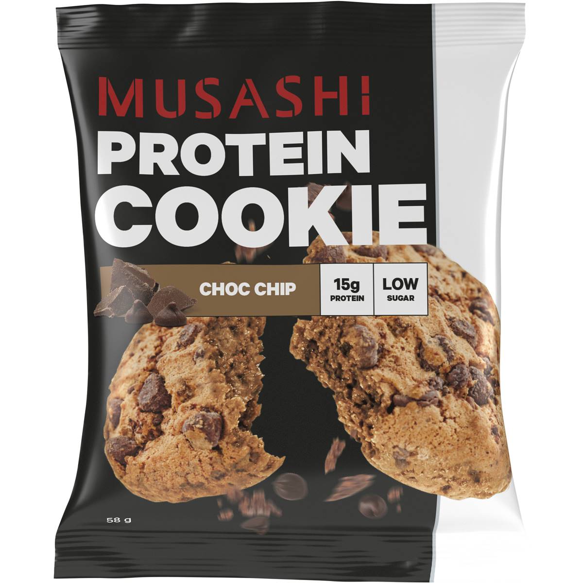 Musashi Protein Cookie White Choc Berry 58g - Carton of 12