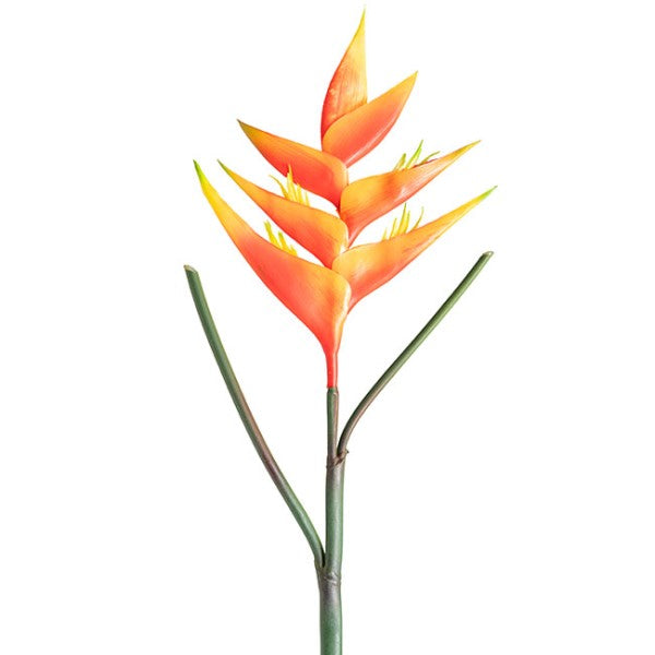 Artificial / Faux Flower  - Heliconia Flower Stem Orange