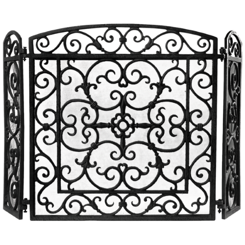 Fireplace Screen - Cast Iron Black (61 x 21 x 59cm)