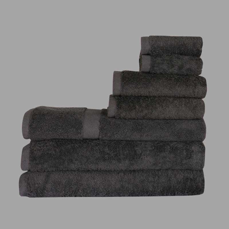 Spa Towel - Weavers Cardiff Towelling (Charcoal)