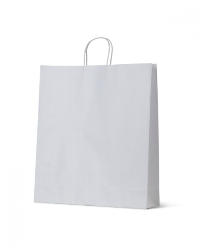 Paper Bags - White Kraft Large - SERRATED