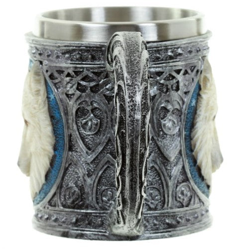 Tankard - Decorative White Wolf (15cm)