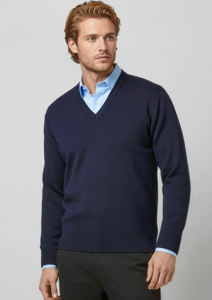 Woolmix Mens Knit Pullover - Charcoal