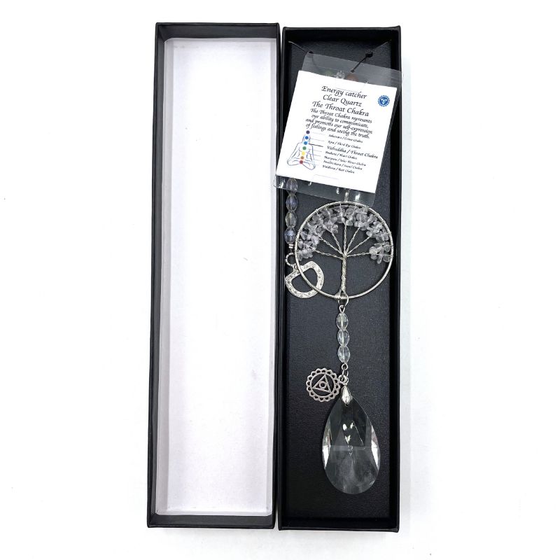Suncatcher - Tree of Life Throat Chakra Clear Quartz (32.5cm)