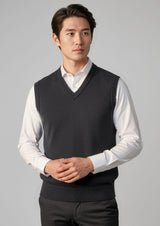 Woolmix Mens Knit Vest - Charcoal