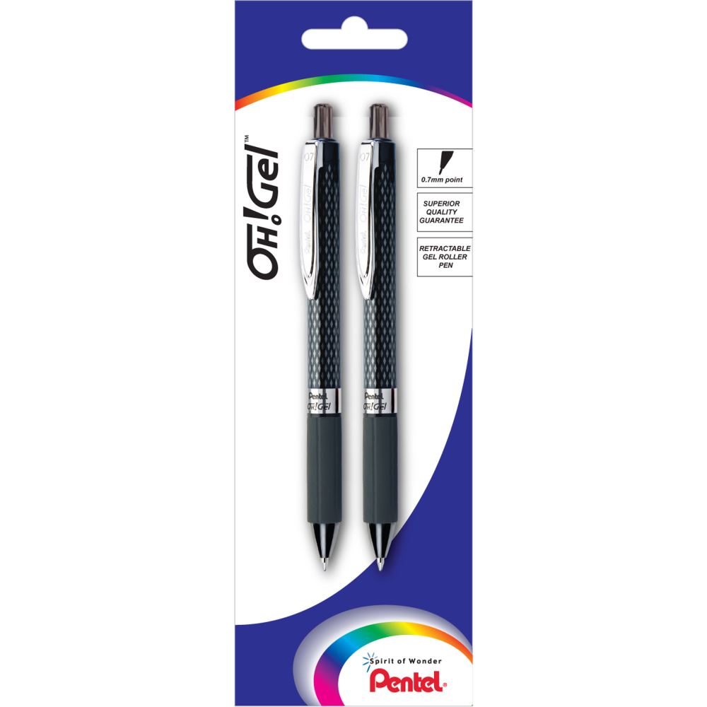 Pentel Oh Gel Roll Retract 0.7mm Blk H/S