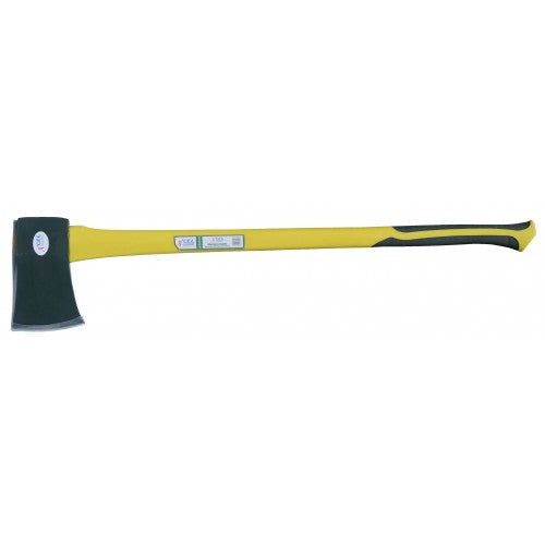 Axe Xcel Dayton 4lbs #74340 with forged carbon steel head and ergonomic fiberglass handle for outdoor tasks.