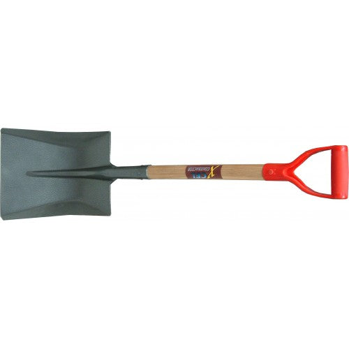 Heavy-duty Shovel D.H.S.M. Xcel with ash handle, 2mm steel head, grey finish, 1070mm long, ideal for digging and moving materials.