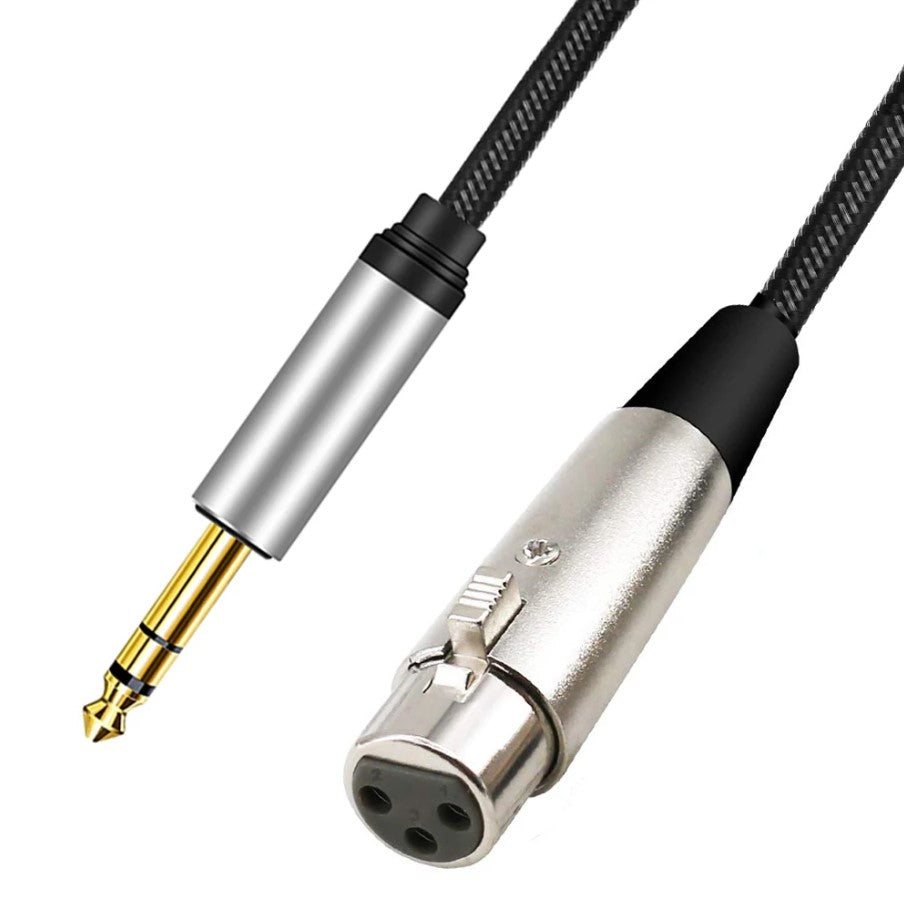 FEMALE XLR TO 1/4" TRS CABLE FROM MIXER / DJ DECKS TO SKAA DANI TRANSMITTER 1M S