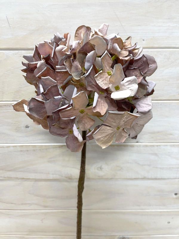 Artificial Hydrangea Stem - Dry Look (Coffee)