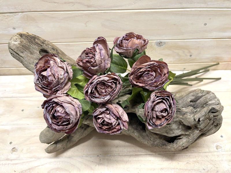 Artificial Rose Stem Bundle - Dry Look (Coffee)