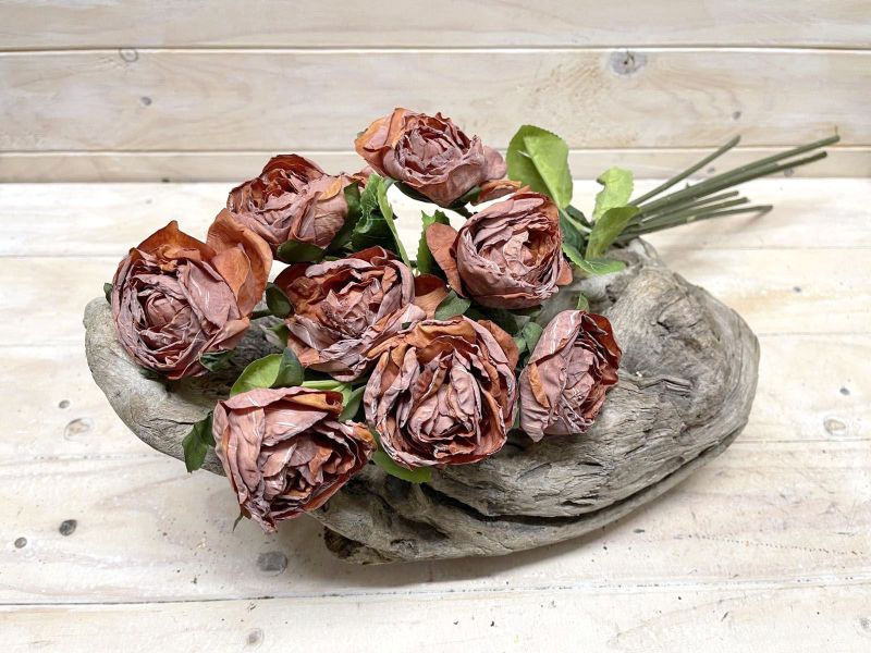 Artificial Rose Stem Bundle - Dry Look (Rust)