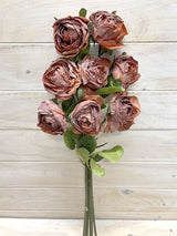 Artificial Rose Stem Bundle - Dry Look (Rust)