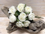 Artificial Rose Stem Bundle - Dry Look (White)