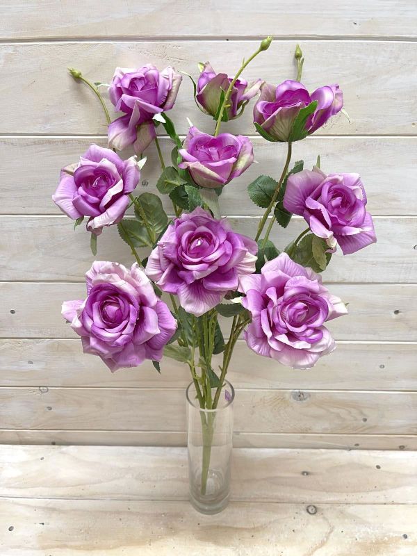 Artificial Bush - Large Alice Rose (Purple)