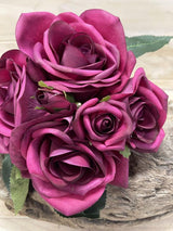 Artificial Rose Posies - Real Touch (Purple)
