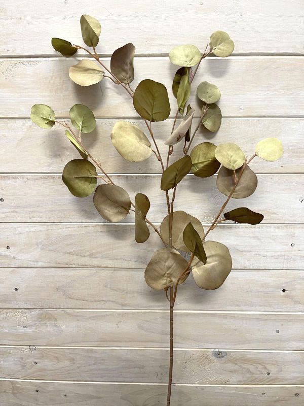Artificial Large Round Eucalyptus Spray - Green