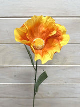 Artificial Single Poppy Stem (Orange)