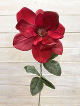 Artificial Single Magnolia Stem (Red)