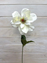 Artificial Single Magnolia Stem (White)