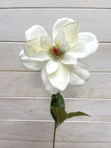 Artificial Single Magnolia Stem (White)